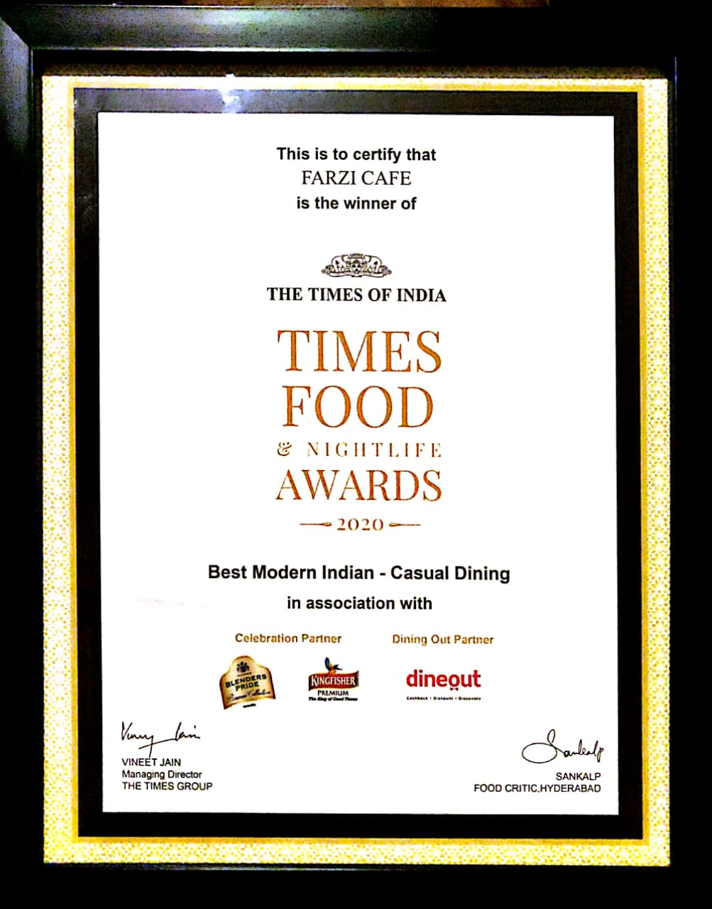 Farzi Café: Times Food & Nightlife Awards 2020 — Hyderabad